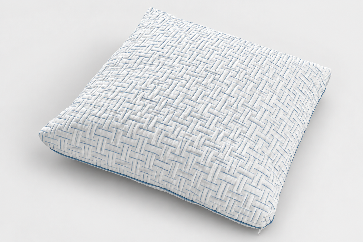 Duermo justerbar memory foam pude 60 × 63 cm på neutral baggrund
